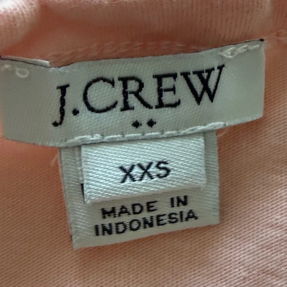 J.Crew Pink T Shirt‎ Dress Short Sleeve Crew Neck Cotton XXS Casual Midi